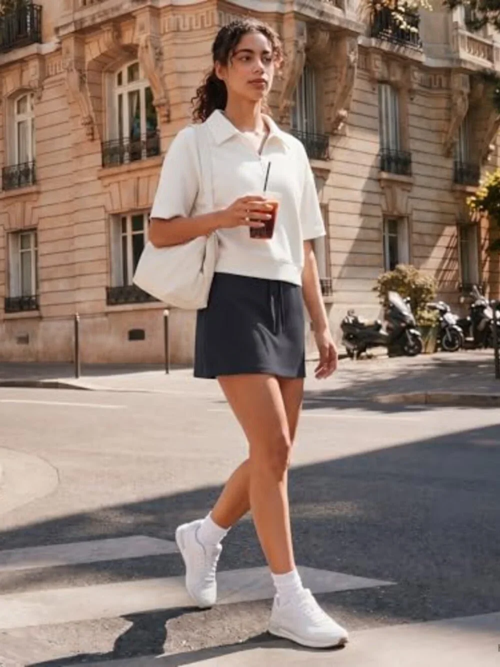 Modal A-Line Skirt with Pockets, High Rise Drawstring Casual Skirt